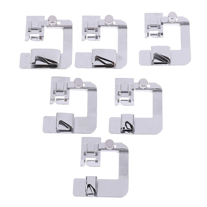 6Pcs/set Domestic Sewing Machine Foot Presser Rolled Hem Feet for Brother SiBDD