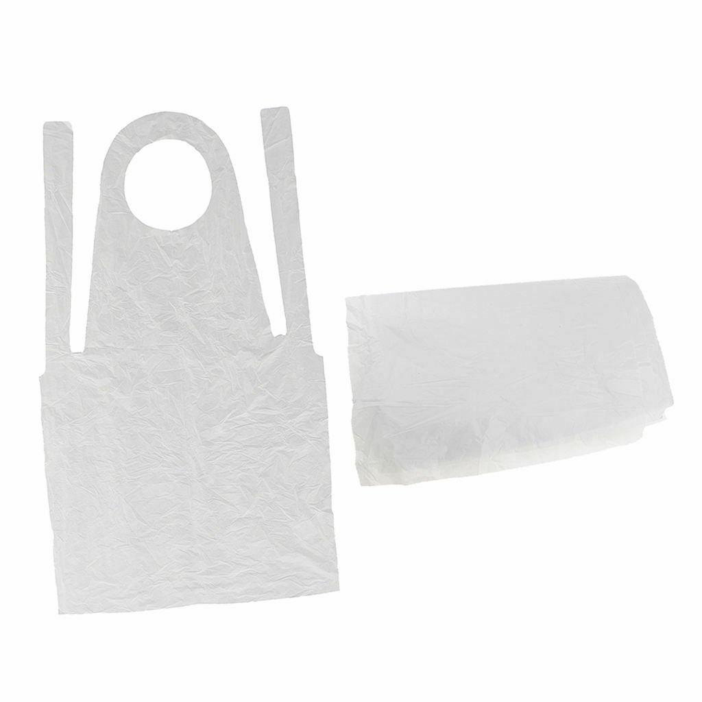 100 x Polyethylene Disposable Apron Waterproof Kitchen Cleaning Aprons