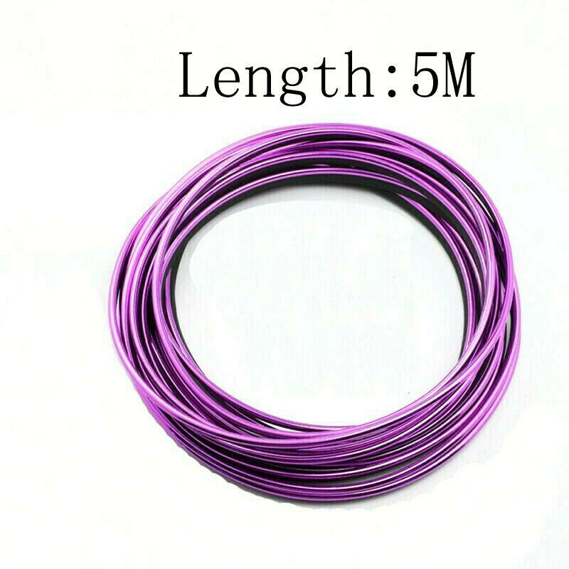 Purple Flexible Trim Car Interior Moulding Strip Decorative Line 16ft 5M 4mm