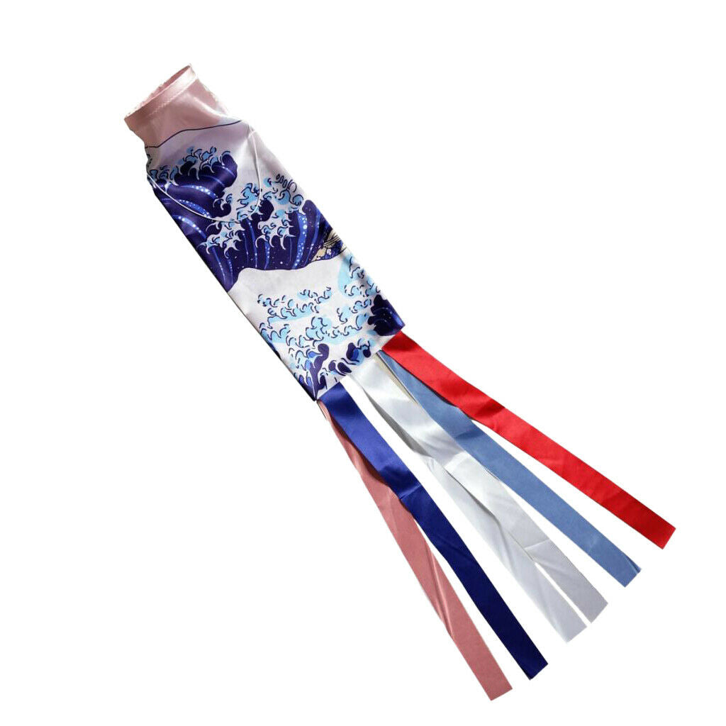 2pcs Japanese Koinbori Koi Nobori Carp Wind Sock Wave Flag Wall Decor 70cm