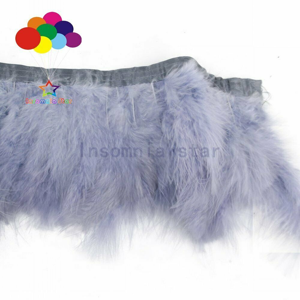 Wholesale cool grey 2 meter Marabou Feather Trim Fringe for Crafts Sewing Dress