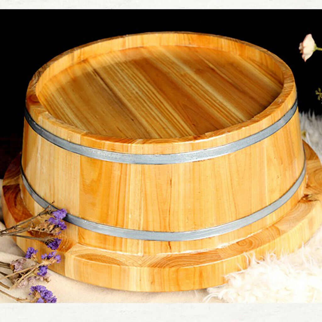 Foot Basin Feet Barrel Wood Bucket for Foot Soaker Washing Massage Spa Soak