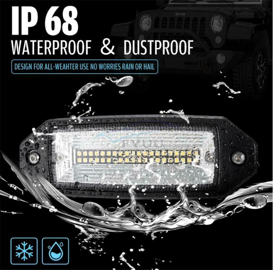 96W 9600LM 4'' Recessed Installation Floodlight Driving Off-road LED Light Bar