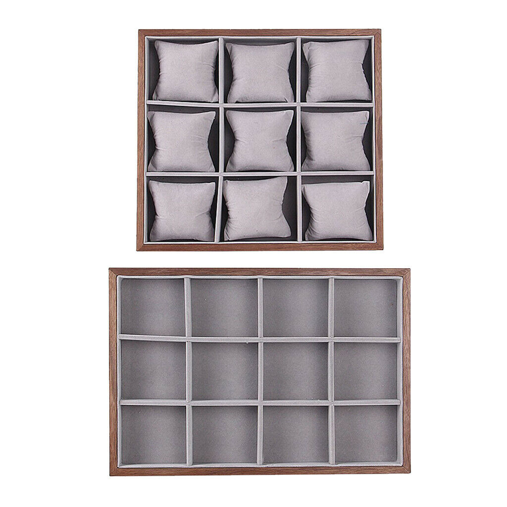 2x 9/12Slots Multi-Purpose Jewelry Box Bangles Rings Storage Showcase Case
