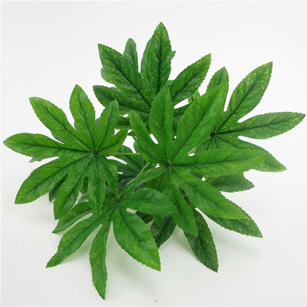 1 Stem Artificial Green Fern leaf Bush Brunch for Wedding Greenery Plant #1