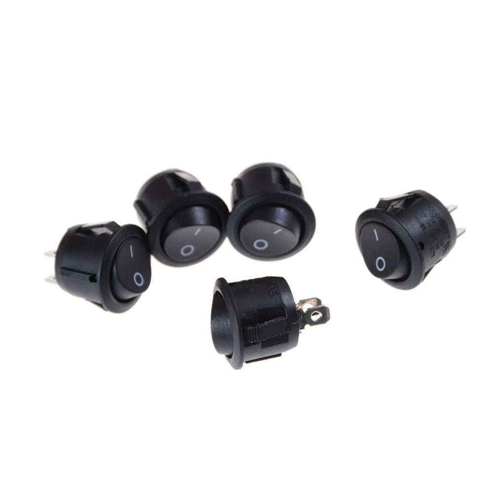 5x Car 12V Round Rocker Boat Toggle SPST ON/OFF Switch + Waterproof Cover D WF
