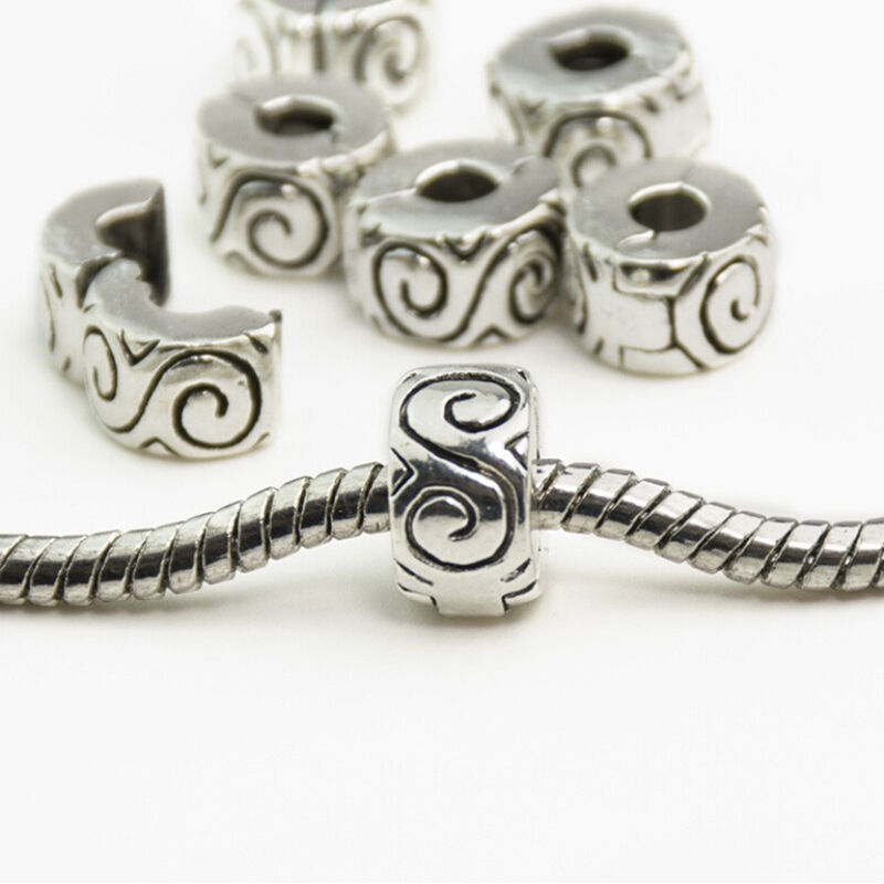 Women Clip Lock Beads Water Ripple Stopper Bead Fit Bracelets & Bangles DI.l8