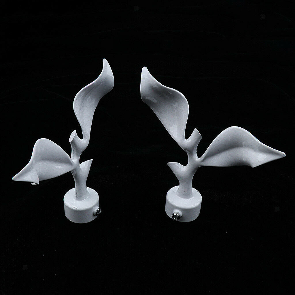 Window Curtain Rod Ends Finals Room Drapery Pole Caps Heads 28mm Dia White