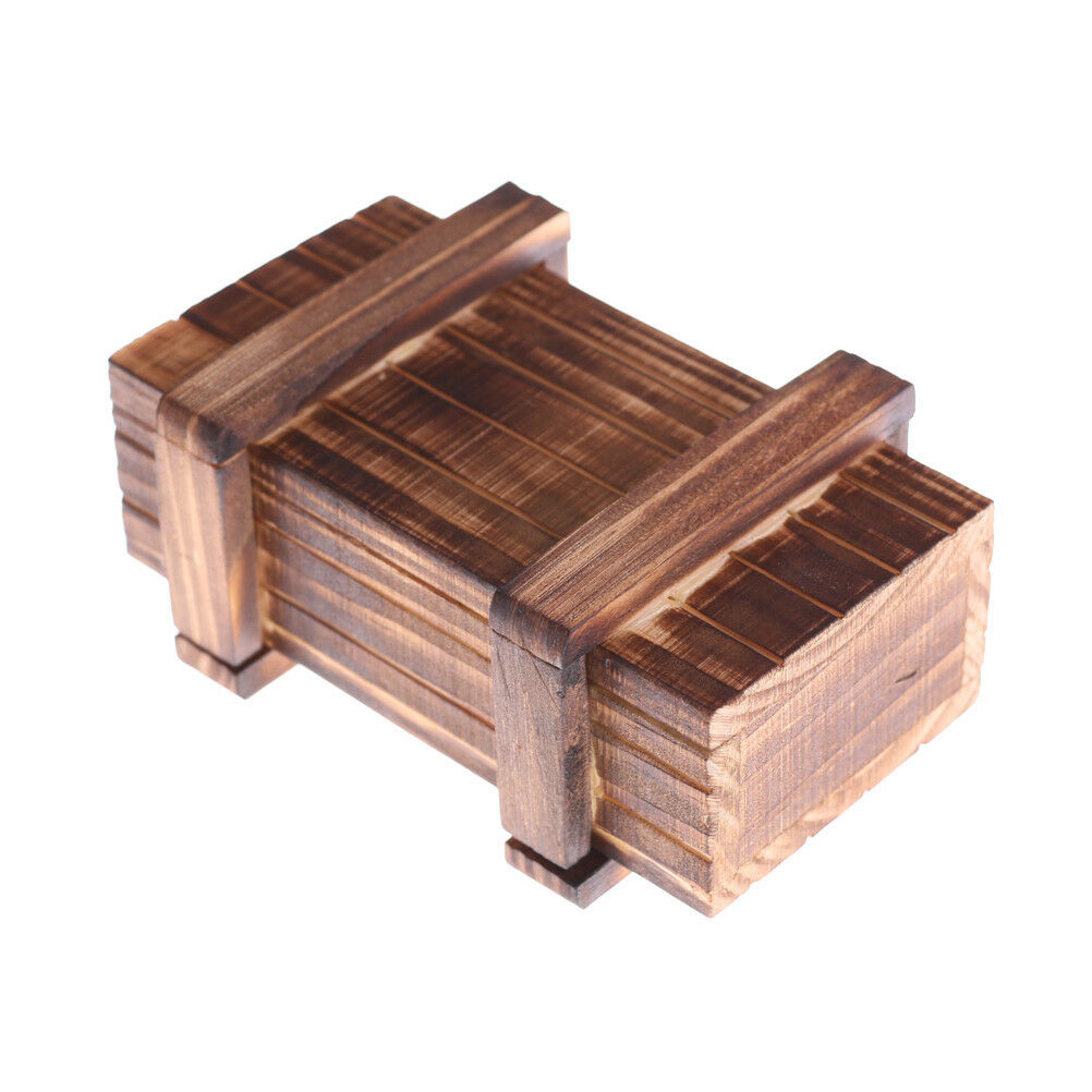 Magic Compartment Wooden Puzzle Box With Secret Drawer Brain Teaser Kids Gift Kt