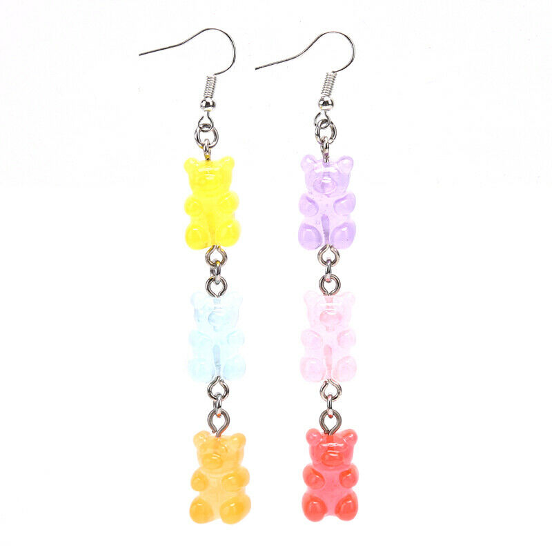 New Funny Colorful Cartoon Three Bear Animal Dangle Drop Earrings Jewelry Gif Rf