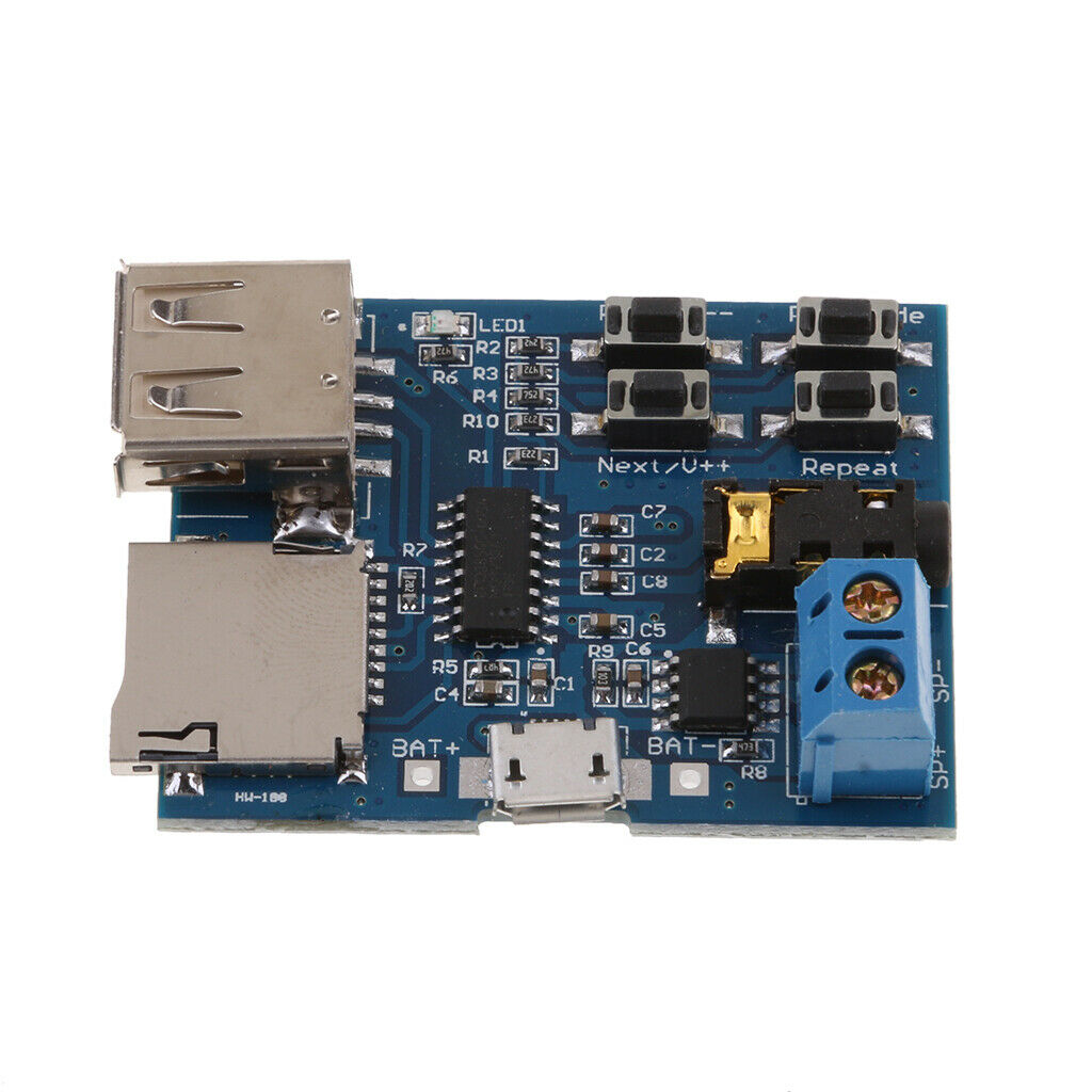 Mp3 Player Audio Module Mp3 Decoder Board Power Amplifier TF Card USB