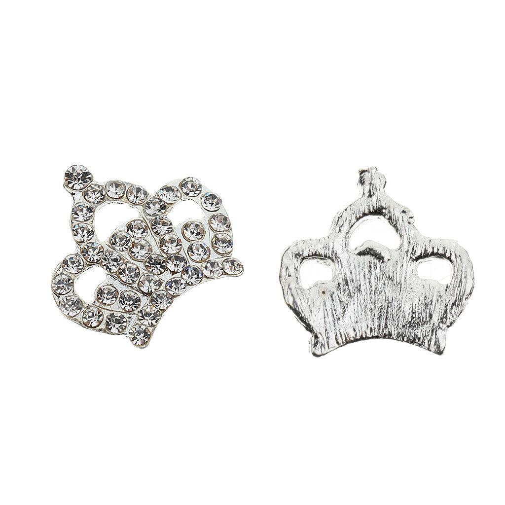 Rhinestone Crown Flatback Buttons Embellishments Crafts Craft Stick On