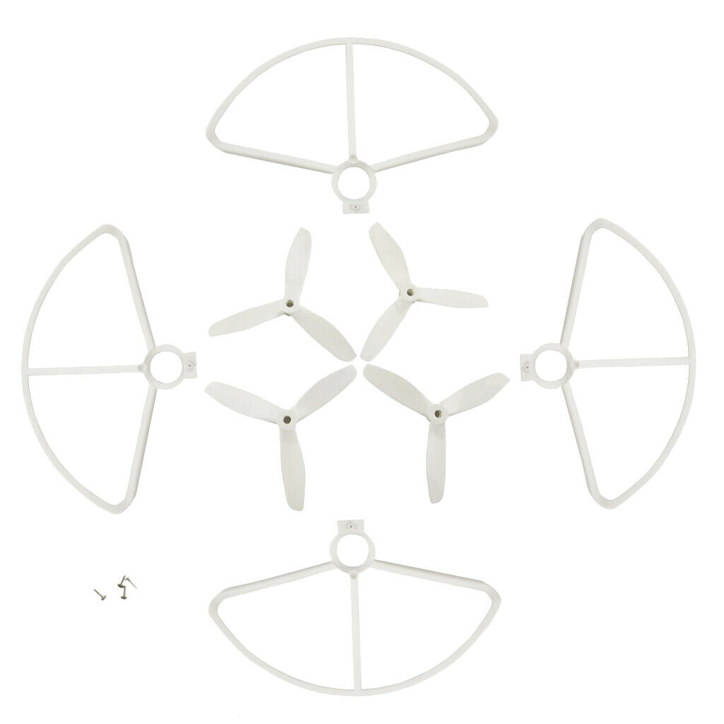 Set of Propellers + Protective Cover for MJX B5W F20 Bugs 5W Aircrafts White