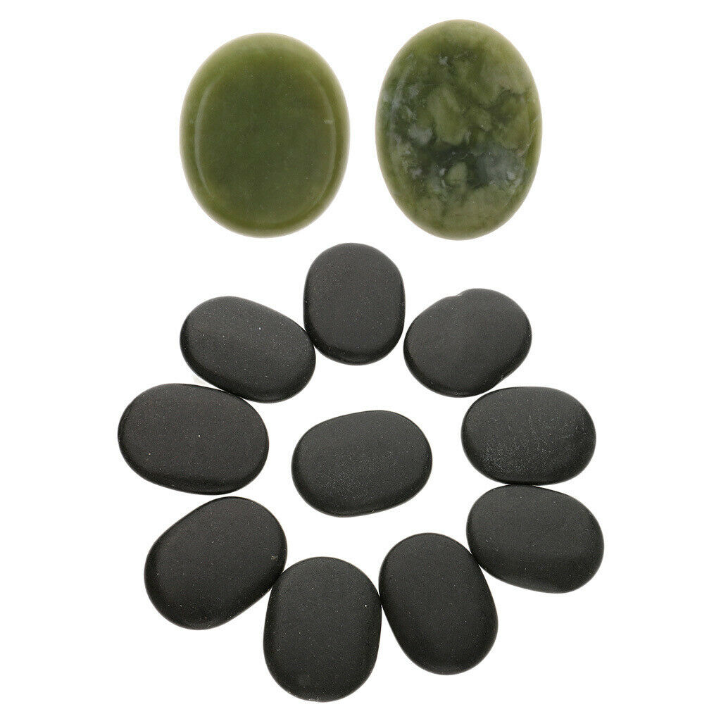 12x Pro Massage Stones Facial Volcano Jade Soothing Hot Stone for Body SPA Salon