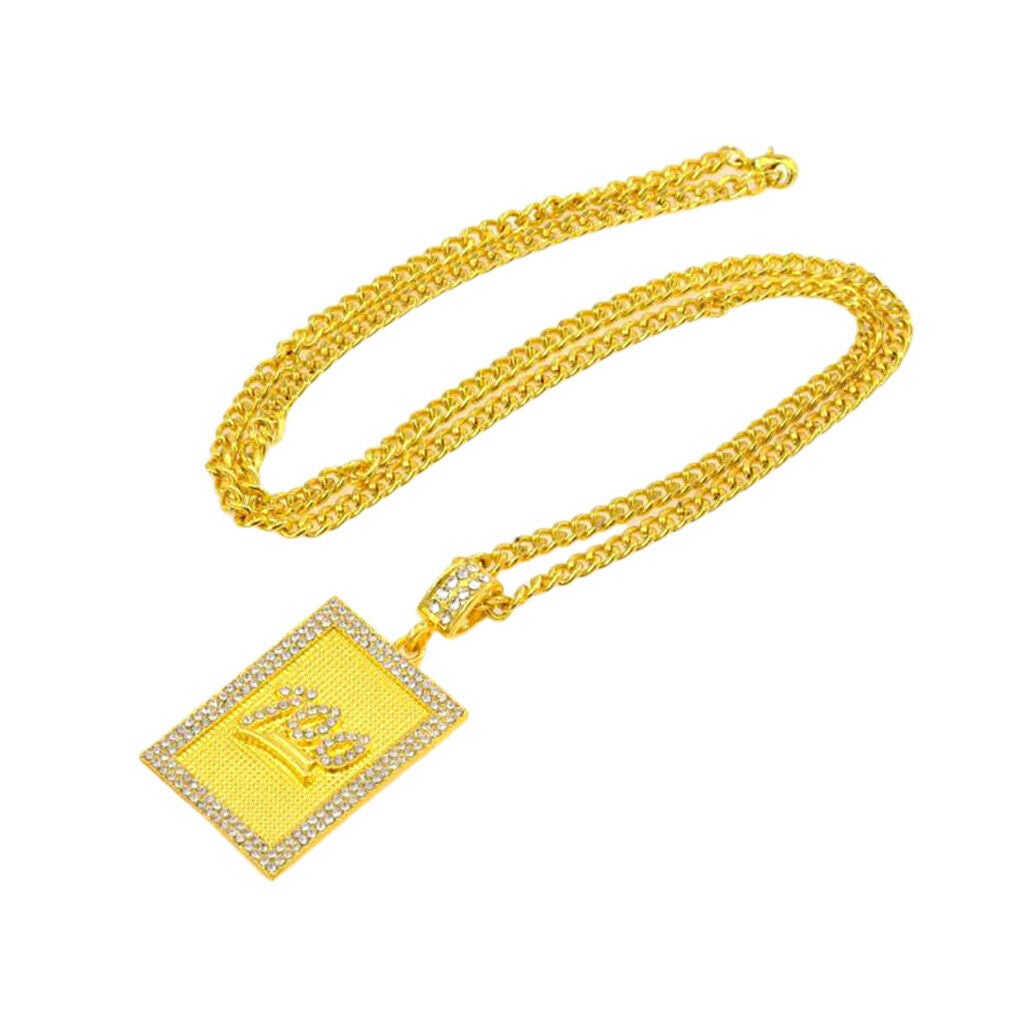 Fashion Hip Hop Crystal Score 100 Rectangle Pendant Necklace Jewelry Women
