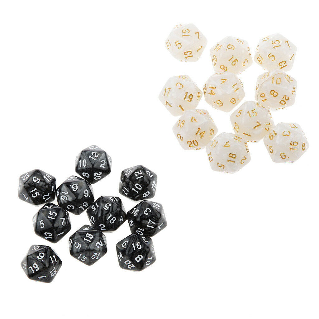 20x Table Playing Polyhedral Dice D20 D10 10mm for MTG RPG Role Playing Accs