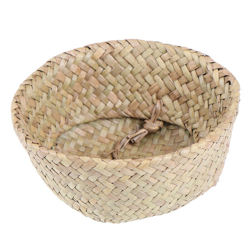 Storage Basket Rattan Straw Basket Wicker Folding Flower  Pot Flower Bask.l8