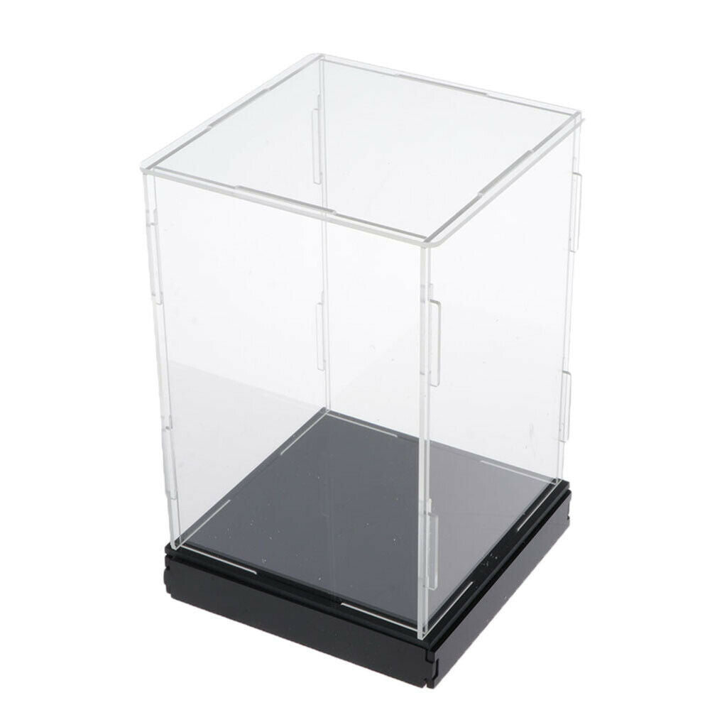 Acrylic Display Case Large UV Perspex Box Plastic Base Protection 8"x8"x14"
