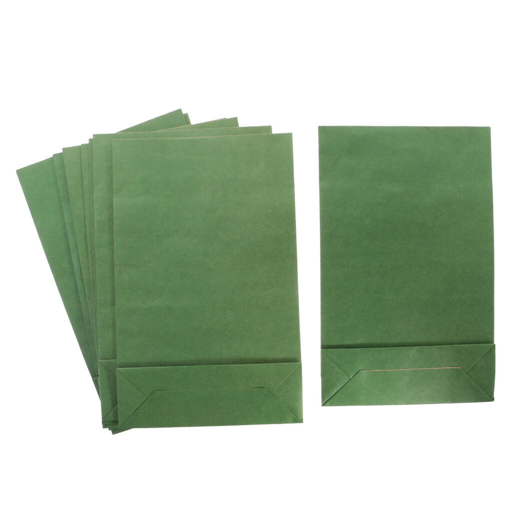 10x Kraft Paper Block Bottom Paper Candy Buffet Flat Notion Treat Bags L Dark