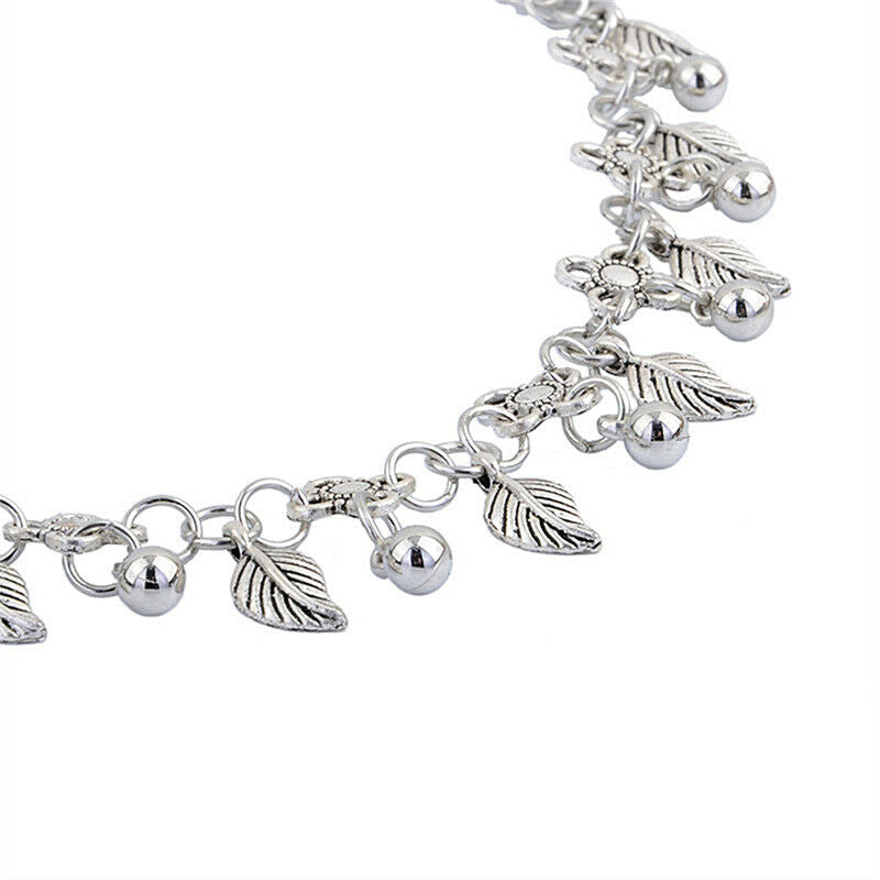 Hot Retro Metal Water Drops Leaf Tassel Anklet Chain Bohemia Anklet Jewelry Pb