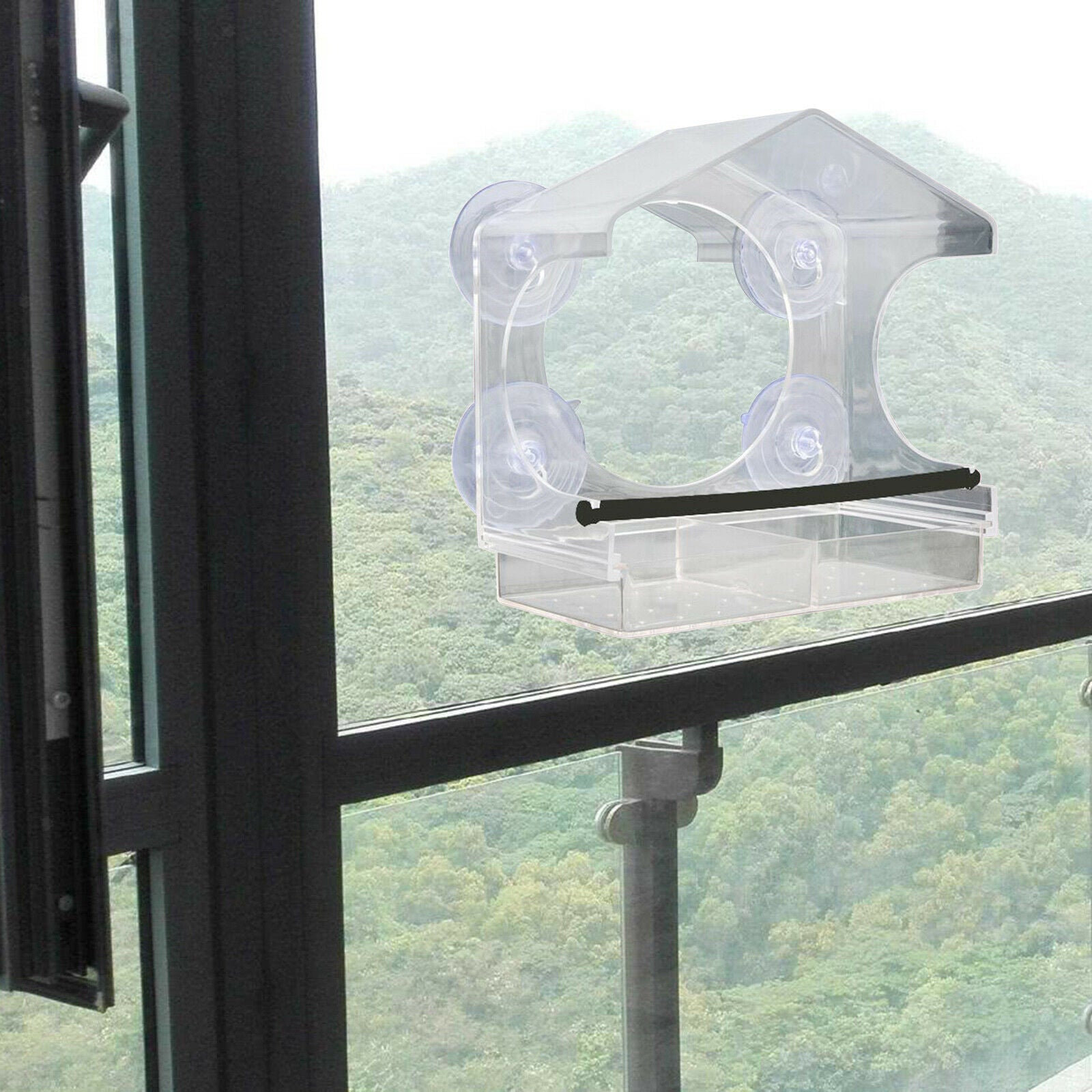 Clear Birdfeeder Bird Viewing Birdhouse Removable Sliding Tray for Pet Birds