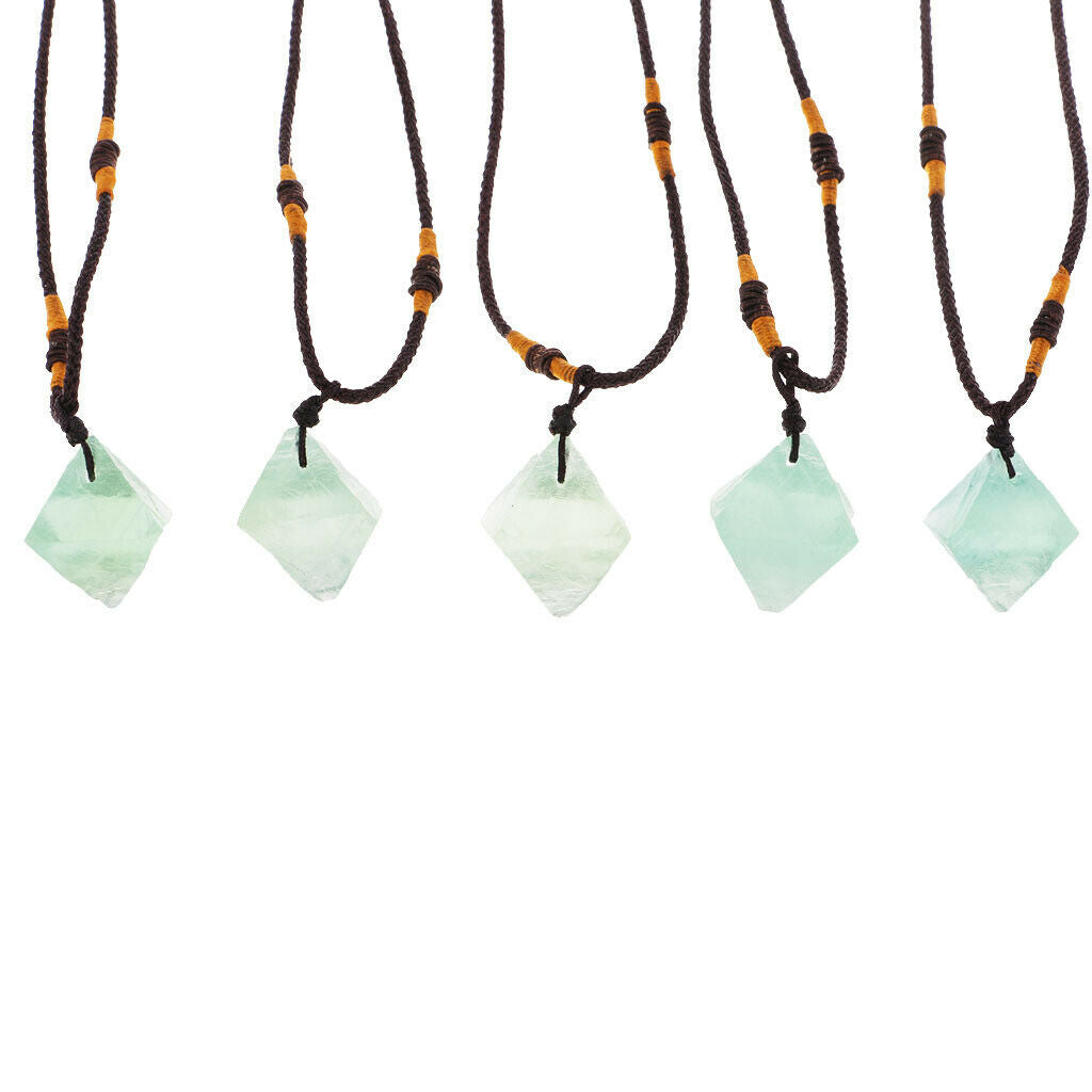Natural Green Fluorite Crystal Pendants Reiki Stone for Meditation Relaxed