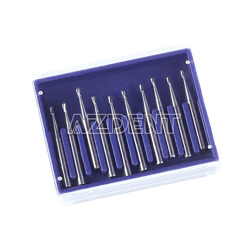 10 Kits Dental Carbide Tungsten Steel Burs Drill High Speed Pear-shaped FG330