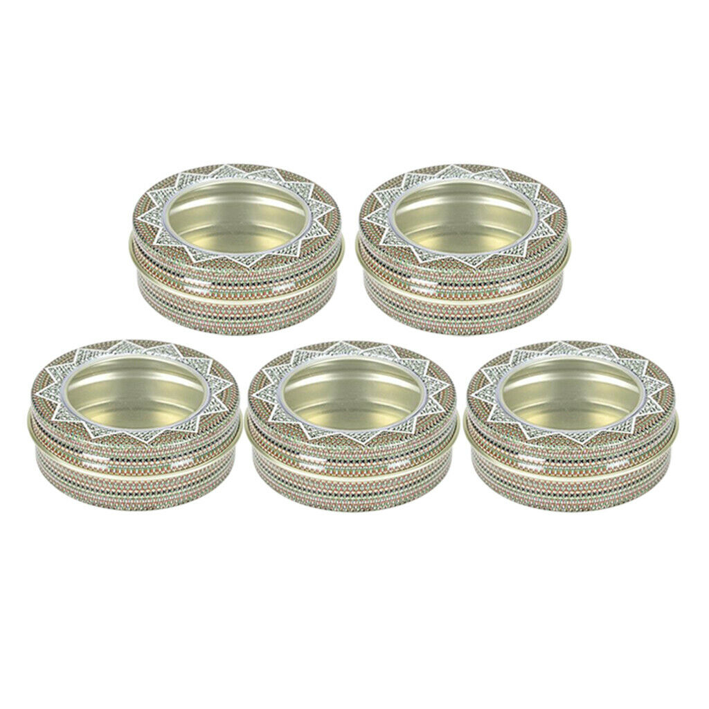 Multi-Use Empty Storage Tin Container, 5 Pack Aluminum Tin Jar with Screw Lid