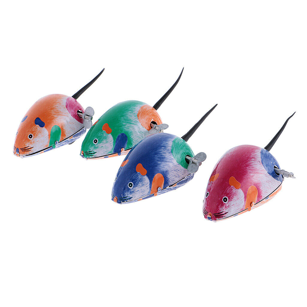 Metal Iron Classic Wind-up Crawlling Clockwork Mouse Baby Kids Funny Toys