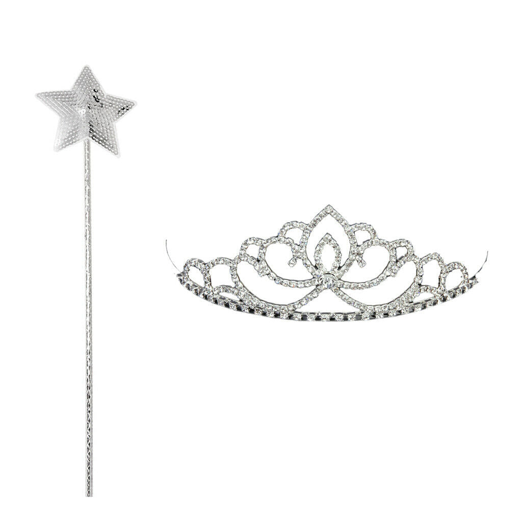 Birthday Party Tiara and Fairy Wand Princess Costume Set for Wedding Prom