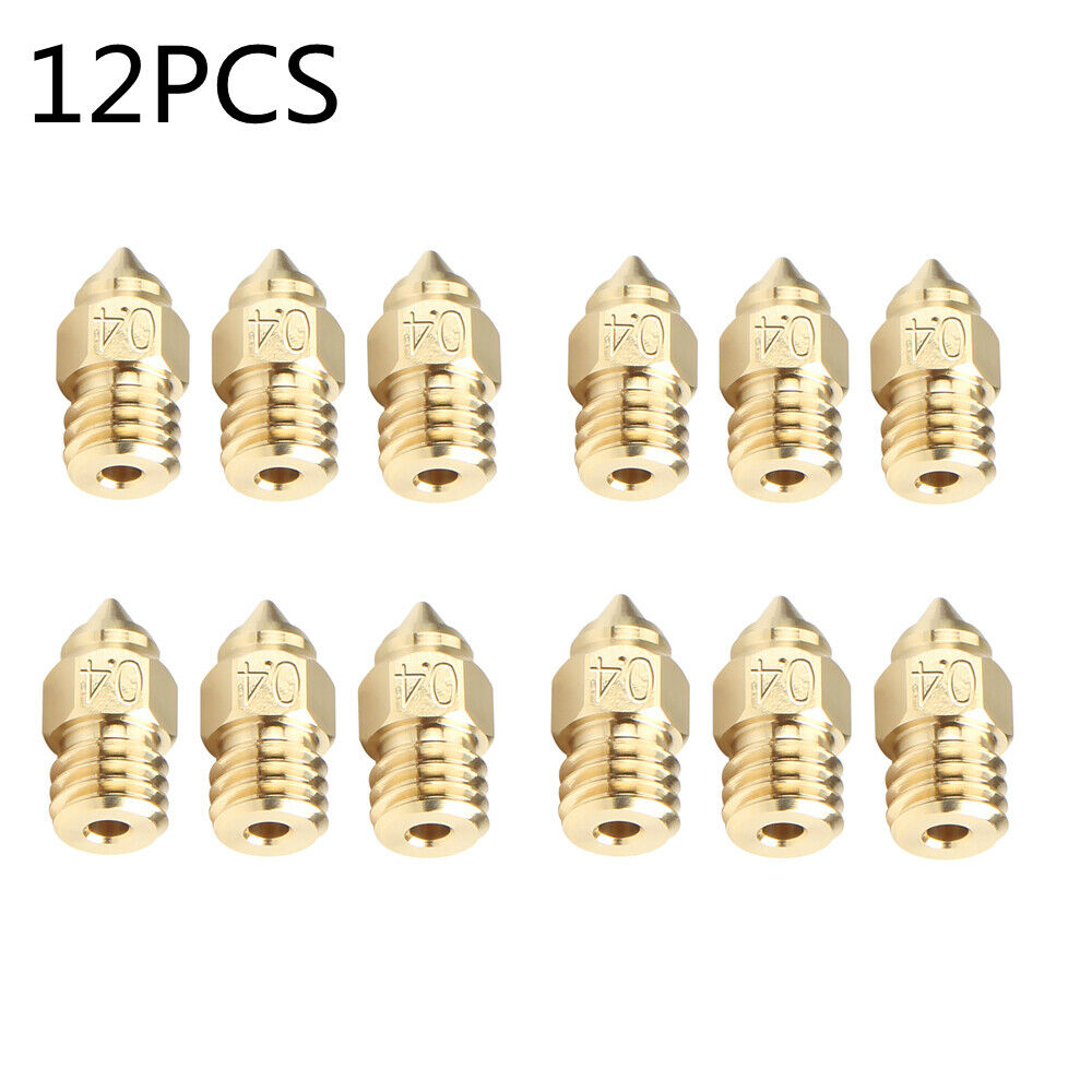 12Pcs Ender 3/CR-6 SE MK Nozzles Extruder Brass Nozzle MK Thread Printer Head