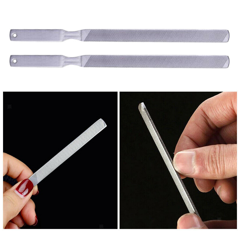 2x Nail Files Double Sided Metal Nail Art File Manicure Scrubber Pedicure