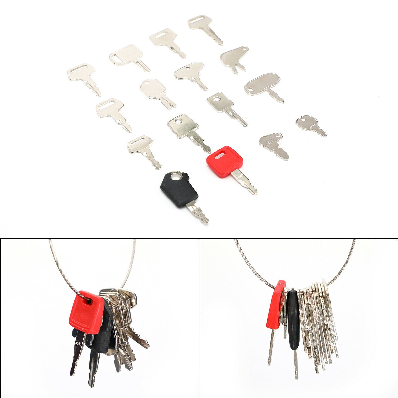 16 Ignition Key Heavy Construction Equipment Set Case Cat Komatsu JD JCB