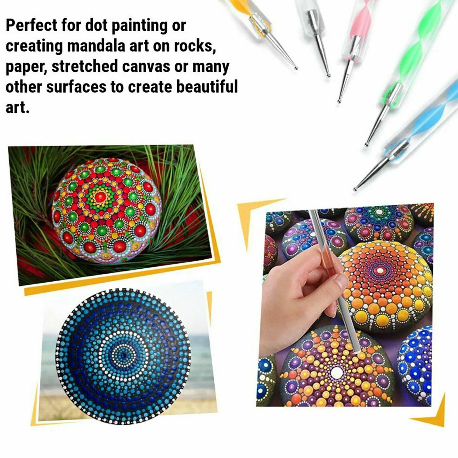20Pcs Mandala Dotting Painting Tools Kit Pen Paint Stencil Dot Rock Nail Art