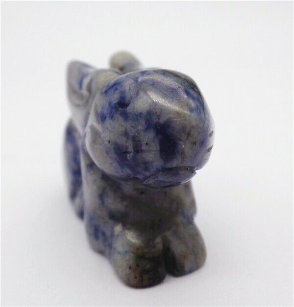 50x32x19mm Natural Blue Sodalite Carved Rabbit Decoration Statue Decor HH7646