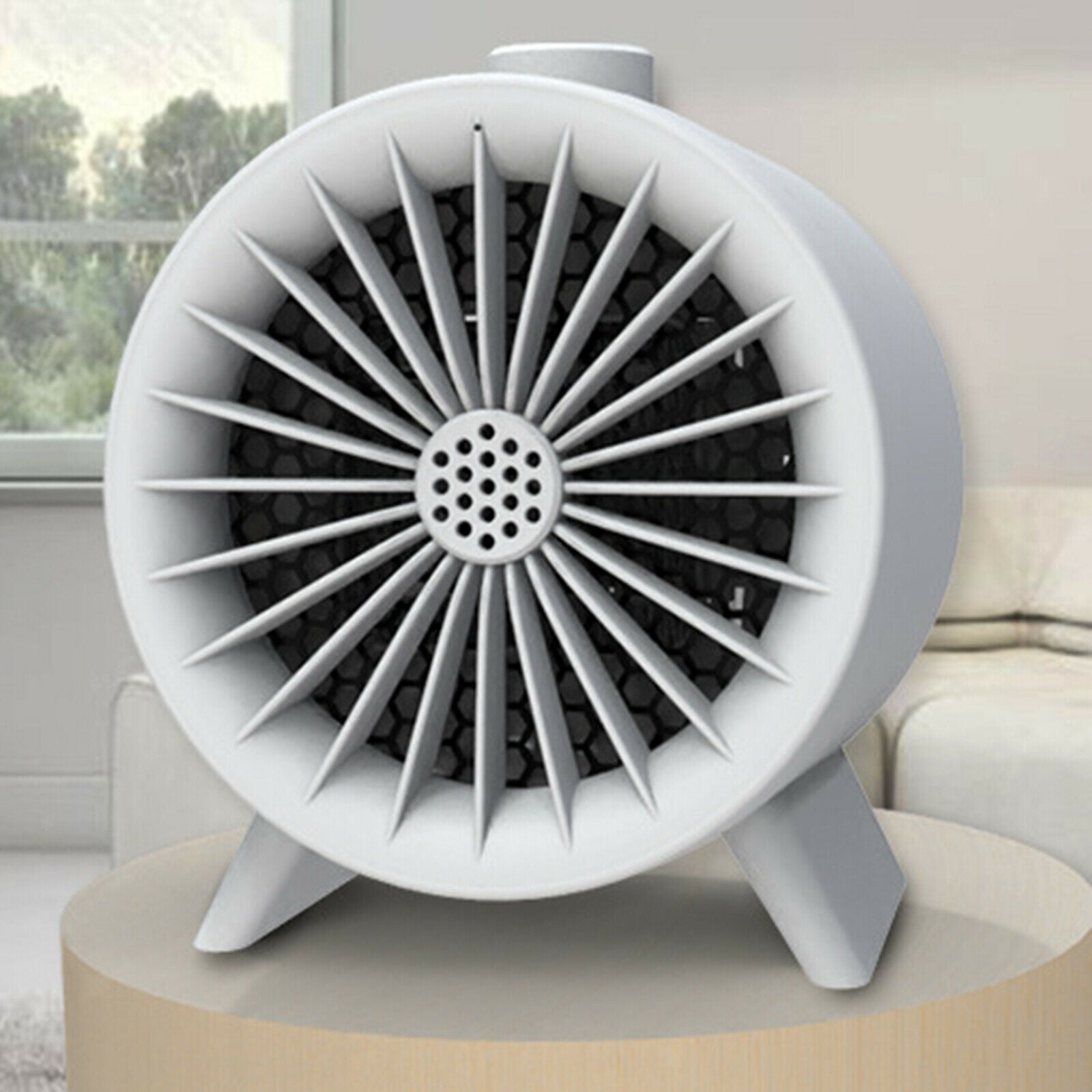Portable Electric Space Heater Adjustable Personal Fan Thermostat Desk Decor