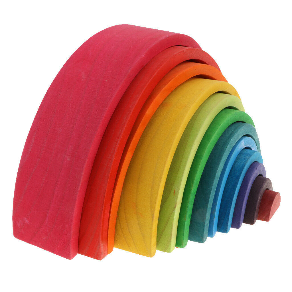 12Pcs Montessori Toys Rainbow Stacking Blocks Building Educational Toys Game