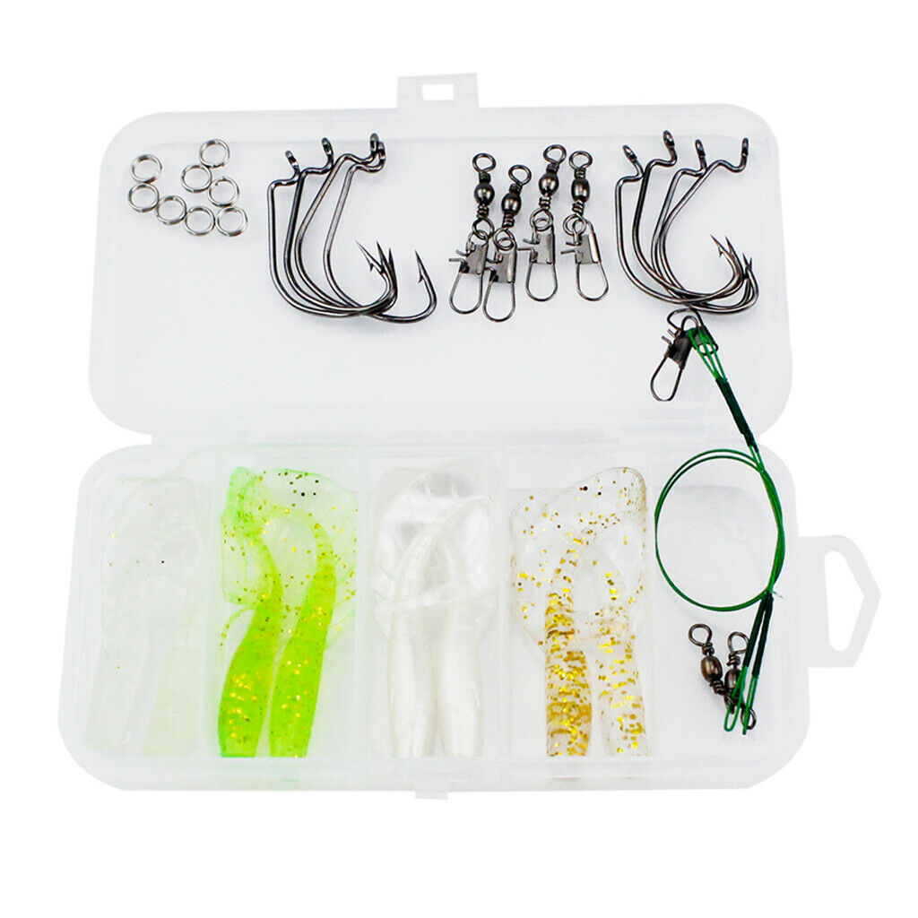 1 Set Bait Suit Single-tailed Worm Fishing Grub Lures Fishing Accessories