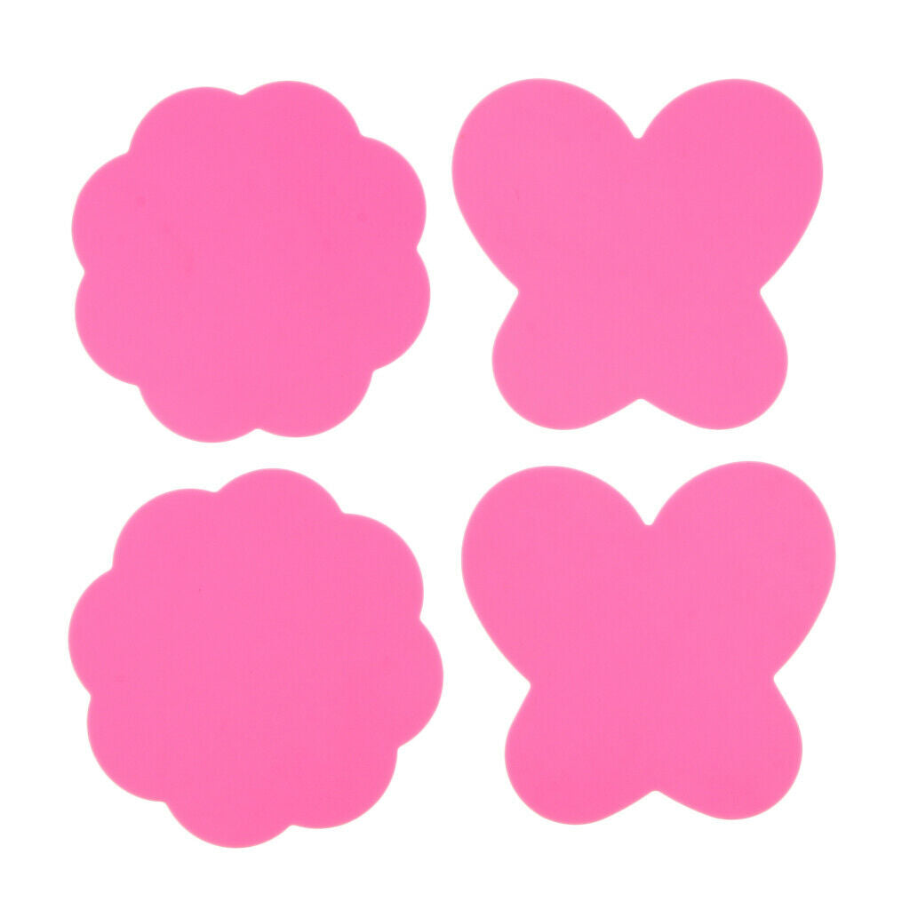 4x Silicone Paint Palette Mat Blossom Foldable Washable Nail Art Pad Rose