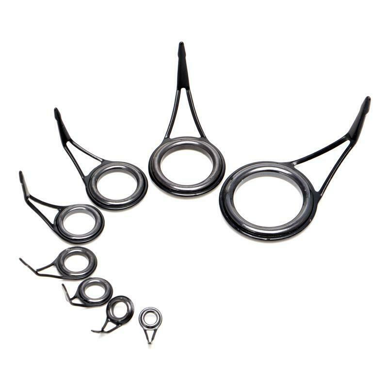 8pcs 8 Size Fishing Rod Guide Tip Top Ring Circle Pole Repair Kit Set Fishing