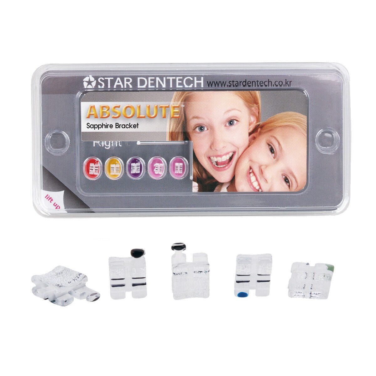 Absolute Clear Sapphire Ceramic Orthodontic Brackets Braces Mini Roth 022 HK 345
