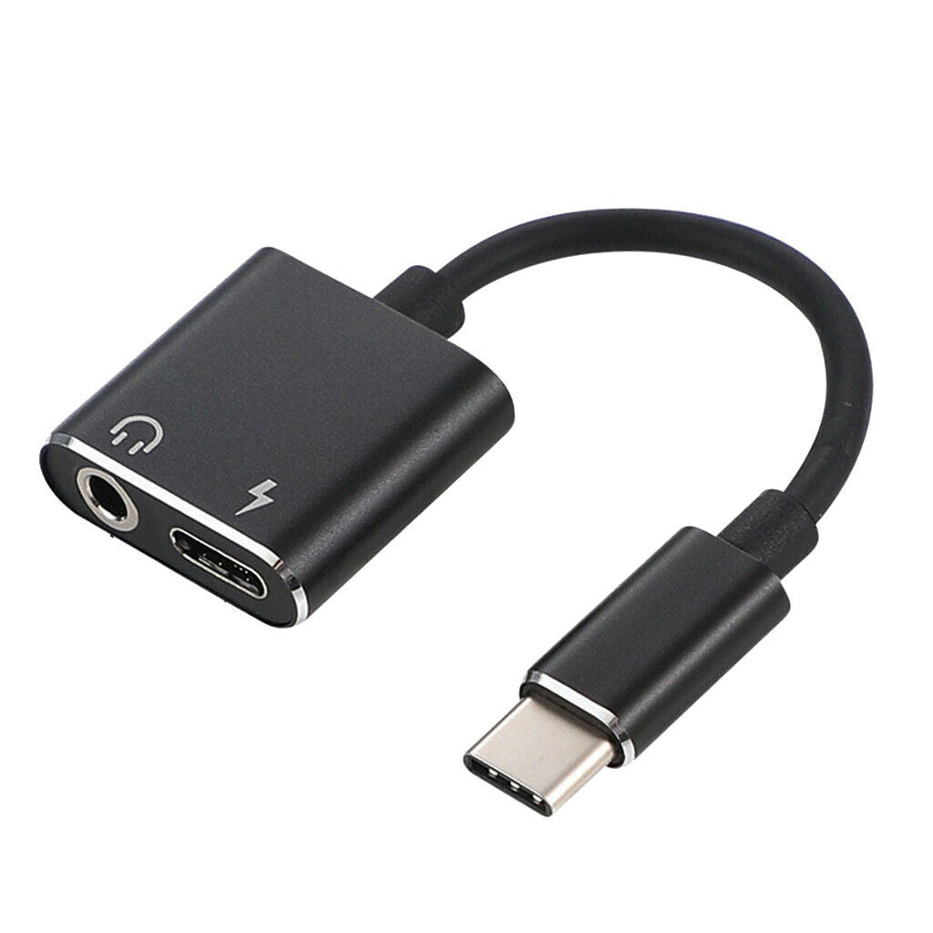 USB Type C Male to 3.5mm Female Audio Headphone   Charging Adapter
