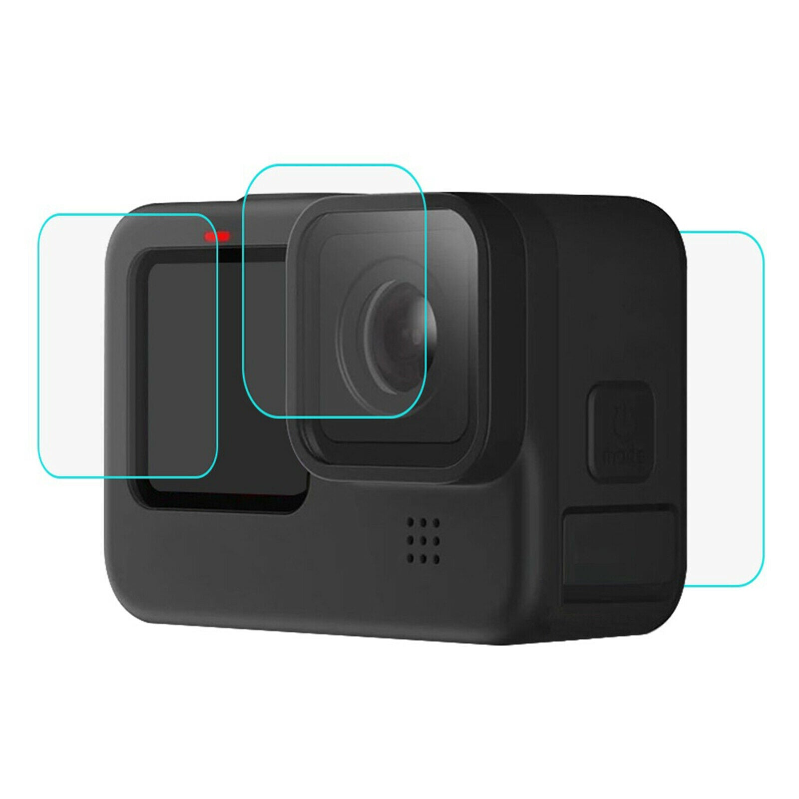 Camera Lens Protector w/LCD Display Tempered Glass Film for   Hero9 Black