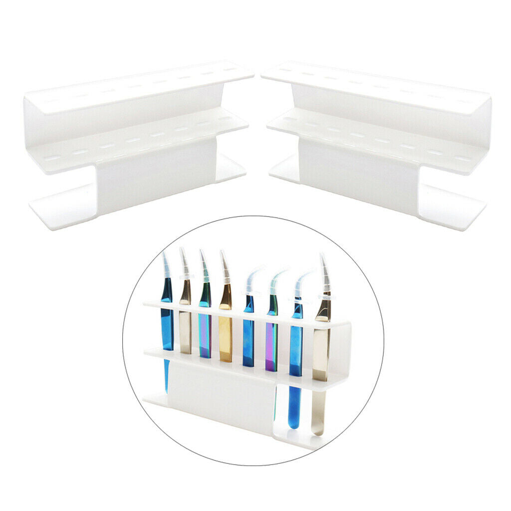 2pcs 8 Holes Tweezer Storage Holder Eyelash Extension Stand Rack Shelf