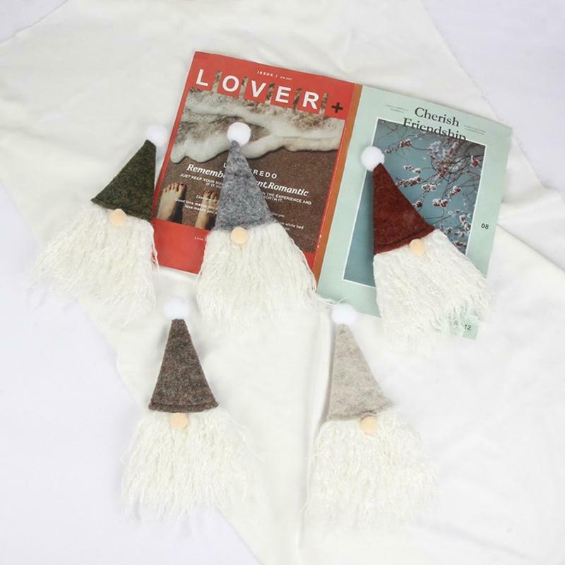 5pcs Christmas Gnome Wine Bottle Covers Handmade Tomte Swedish Gnome Toppers