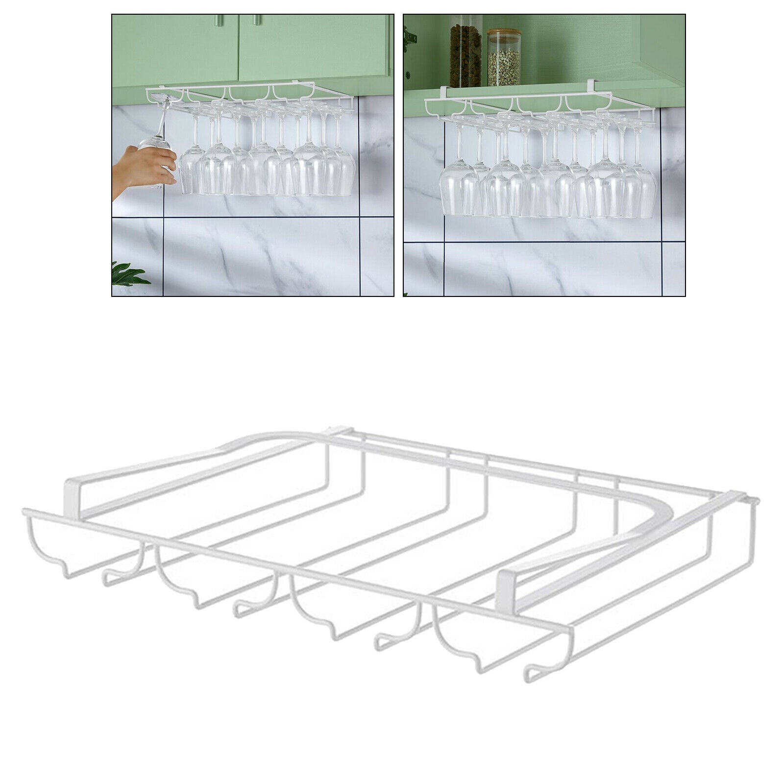 Hanging wine glass shelf, under cabinet bracket, storage bracket
