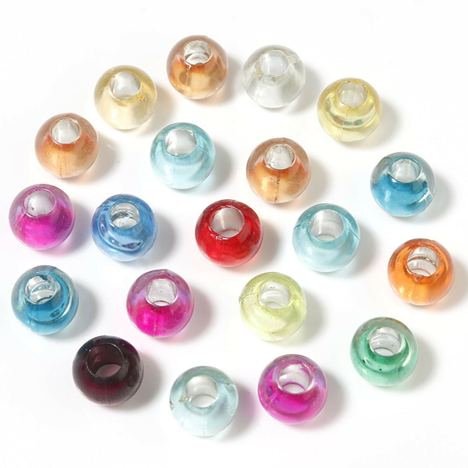 500Pack Acrylic BeadsBig Holes Beads for DIY Jewelry Necklace Earring Making