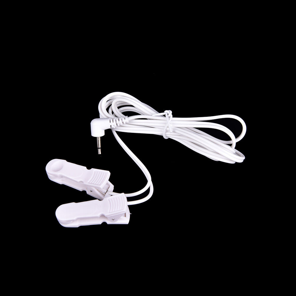 Electrode Lead Wires with 2 Ear Clips for Tens Machine Massager 2.5mm rsJ.l8