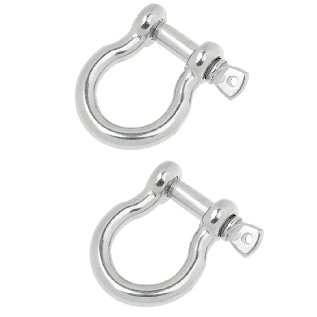 2 Pieces Boat Chain Rigging Bow Shackle Captive Pin 304 Stainless Steel 10mm