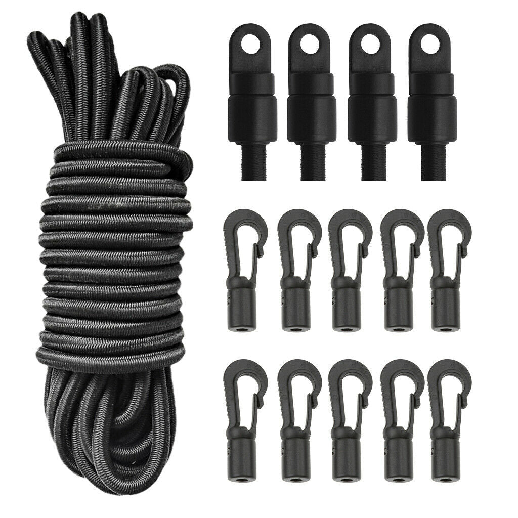 1/4 "16.4" High-performance Elastic Bungee Rope + 4 Pieces of Shock Cord End